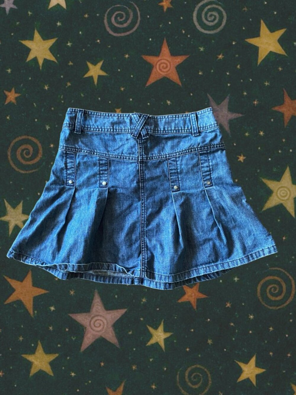 Y2K Mini Ruffle Jean Skirt - Picture 2 of 4